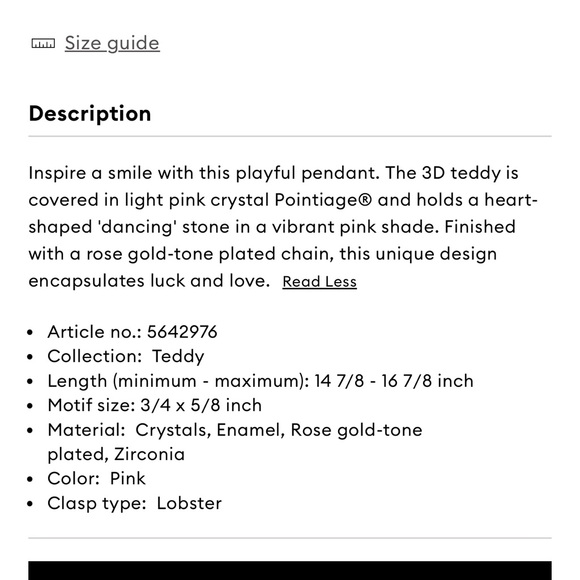 Swarovski Pink Teddy Bear Necklace - Picture 7 of 11